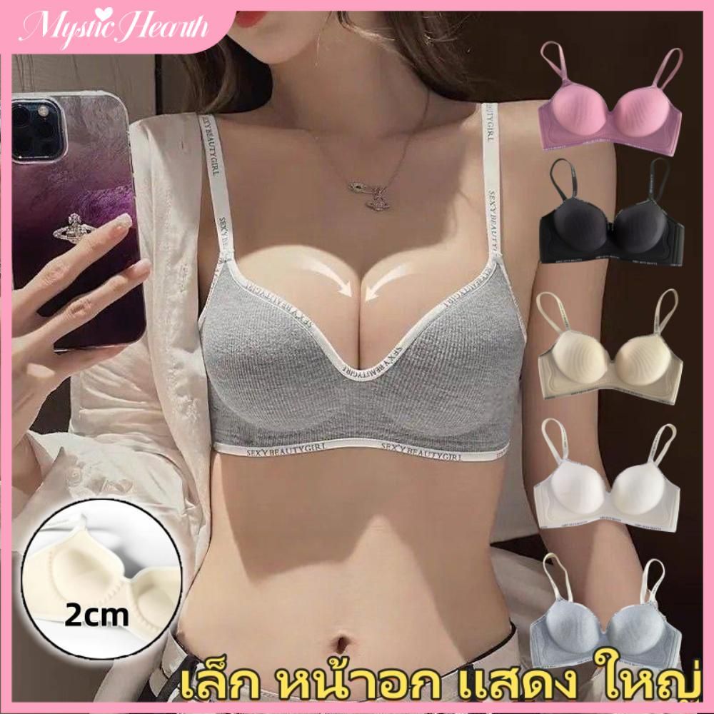 【COD】เสื้อชั้นในแบบดันทรงสำหรับผู้หญิง - ชุดชั้นในไร้ตะเข็บหน้าอกเล็ก เสื้อชั้นในแบบหนานุ่ม ไร้สายและสวมใส่สบาย ไซส์ 32-38AB 【MysticHearth】