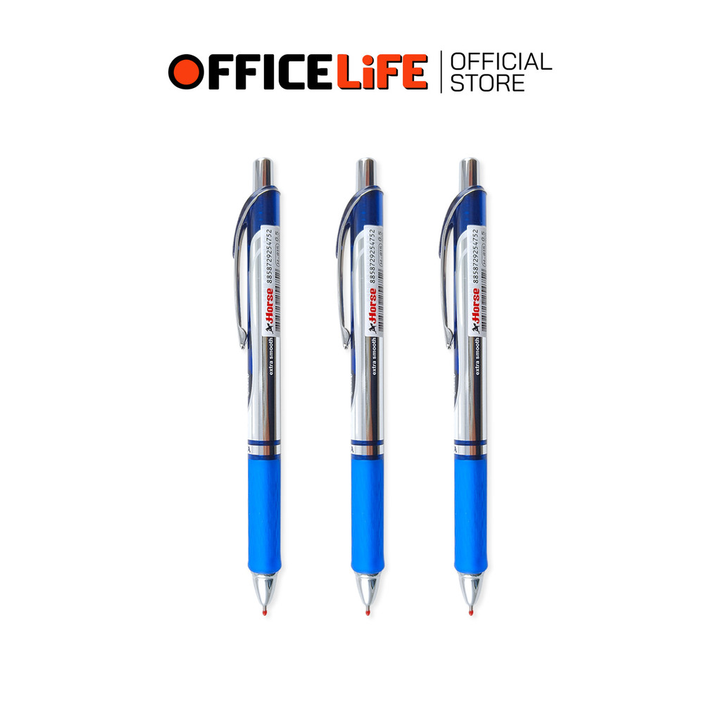 HORSE (ตราม้า) ปากกาเจล ปากกา รุ่น H-815  หมึกน้ำเงิน ขนาด 0.5 mm. ( 1 ด้าม )