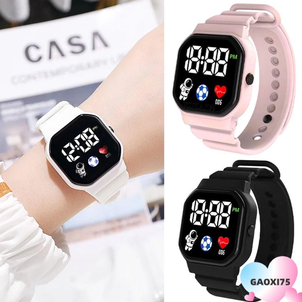 Gaoxi75 LED นาฬิกาดิจิตอล,กันน้ําแฟชั่นเด็กกีฬานาฬิกา,ซิลิโคน Qulaity สูงนักบินอวกาศนาฬิกาข้อมืออิเล็กทรอนิกส์เด็กชายหญิงของขวัญ