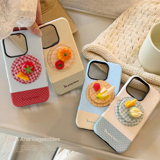 Ins 3Dผลไม้กล้วยสตรอเบอร์รี่พับแม่เหล็กSatndผู้ถือIphoneสําหรับIPhone 17 Pro Max 17 Pro 17 Air 17 16 15 14 13 12 11 Anti Drop Hard PC Matteปกหลัง
