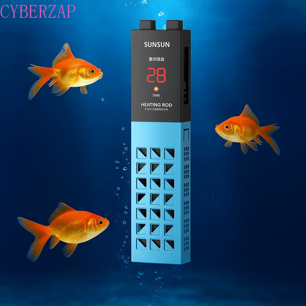 CYBERZAP Aquarium Submersible Heater จอแสดงผล LCD 20-35°คก้านทําความร้อนตู้ปลา,เครื่องทําน้ําอุ่นตู้ปลาพร้อมถ้วยดูดปรับก้านความร้อนไฟฟ้าพิพิธภัณฑ์สัตว์น้ํา