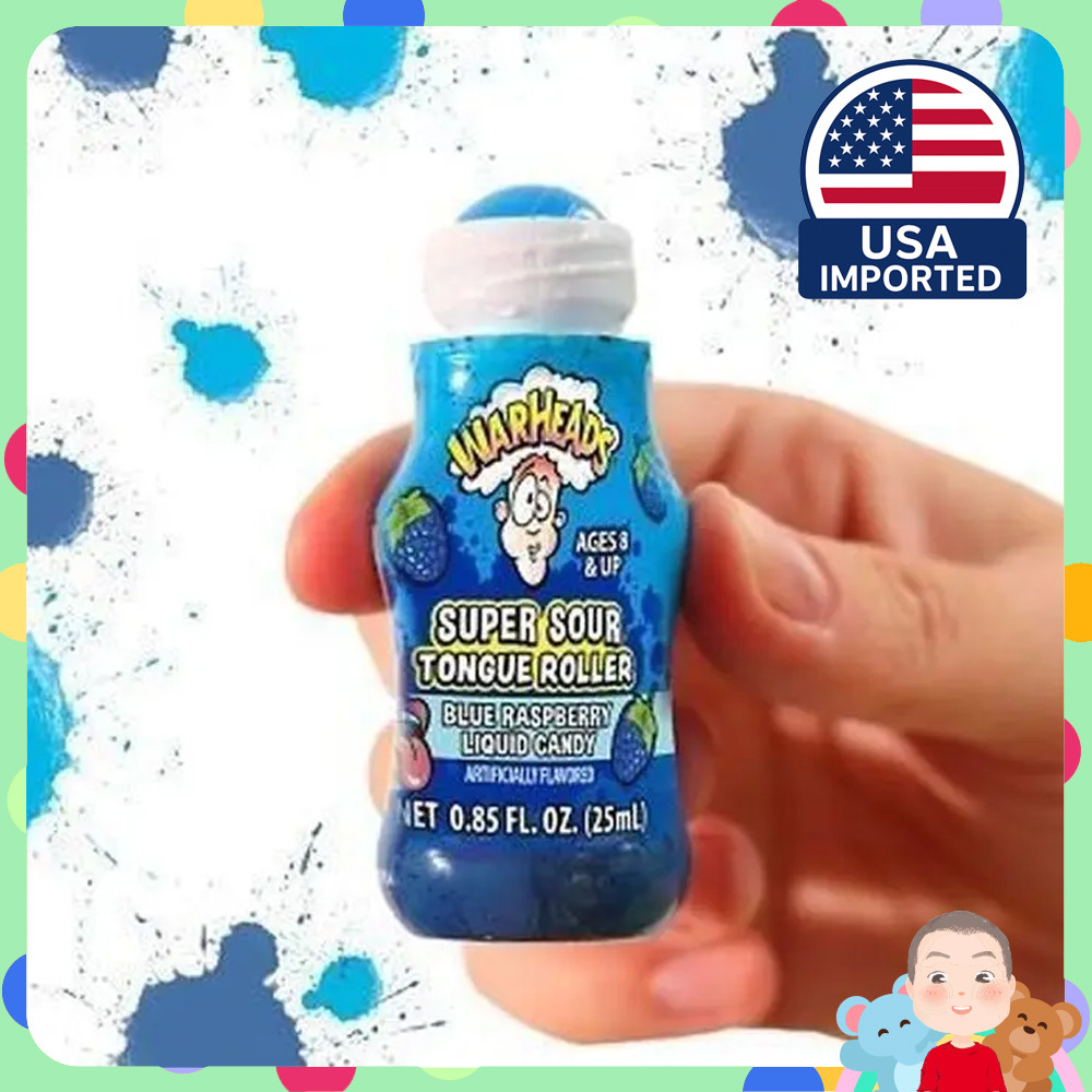 พร้อมส่ง 🚚😝 Warheads Super Sour Tongue Roller 25ml  - วอร์เฮดส์ ซุปเปอร์ ซาวร์ ทัง โรลเลอร์ 25 มล. 💙