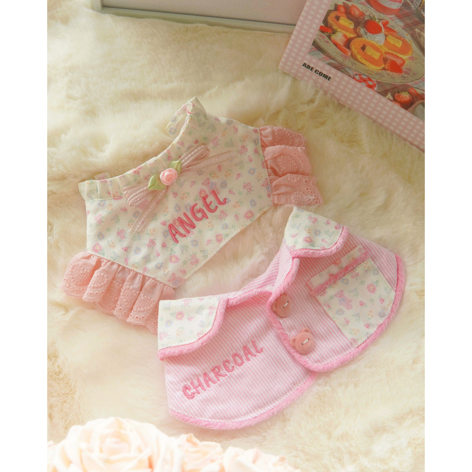 Tilly Floral Lace Top + Pink Pocket Vest for Pet