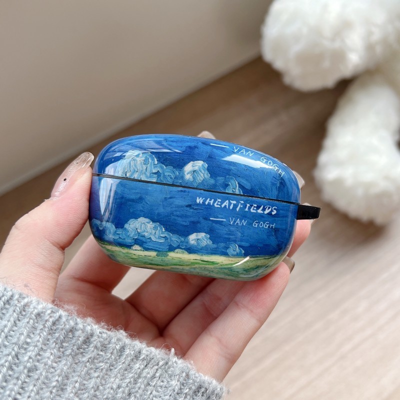 Sony xm5 เคสป้องกันสไตล์ใหม่ภาพวาดสีน้ํามัน Field ผู้ชายผู้หญิง wf1000xm5 เคสป้องกันชุดหูฟังไร้สายบล