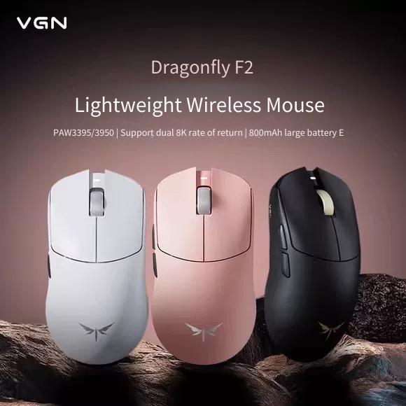 VGN Dragonfly F2 ProMax PAW3950/ 3395 เมาส์สําหรับเล่นเกมสามโหมดล้อสีทองน้ําหนักเบา