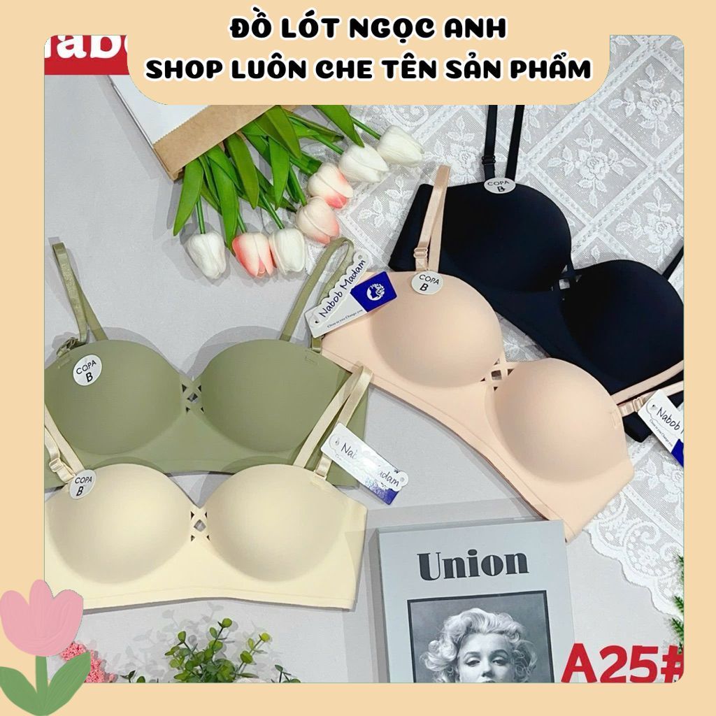 ชุด 3 ชิ้น Soft ไร้ขอบ คอนซีลเลอร์ No-Line Latex Bras - เสื้อชั้นในแนวนอนประณีต - A225 Middle Filled