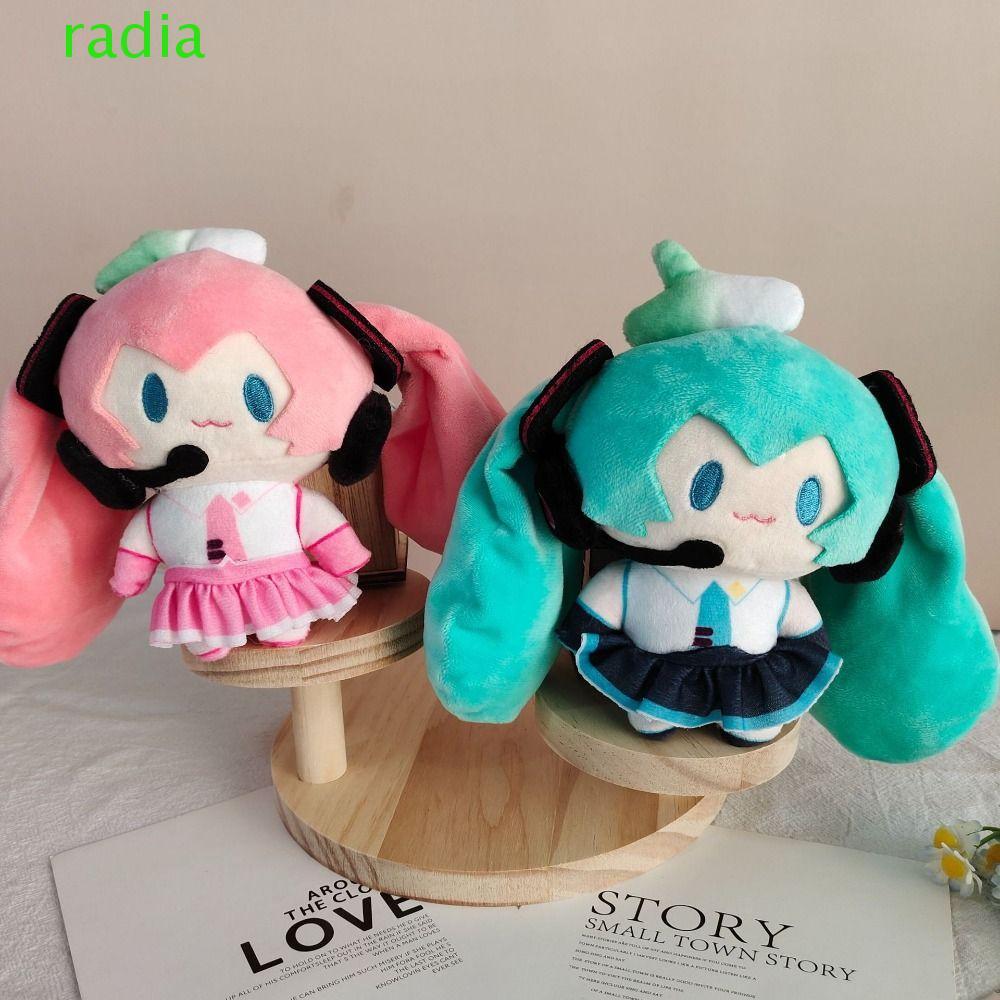 RADIANTZAP ตุ๊กตา Hatsune Miku พวงกุญแจ, การ์ตูนรุ่น Q Hatsune Miku พวงกุญแจ, ตุ๊กตา Miku พวงกุญแจอะ