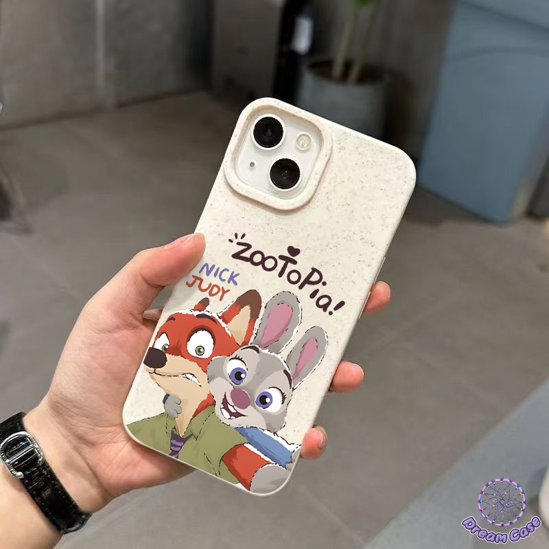 เคสไอโฟน13 คู่รักซูมกระต่ายจิ้งจอก ที่ย่อยสลายได้ สำหรับ IPhone 11 16 17 13 14 15 12 Pro Max XR X 7 8 16 Plus Air XS Max - รูปที่ 3