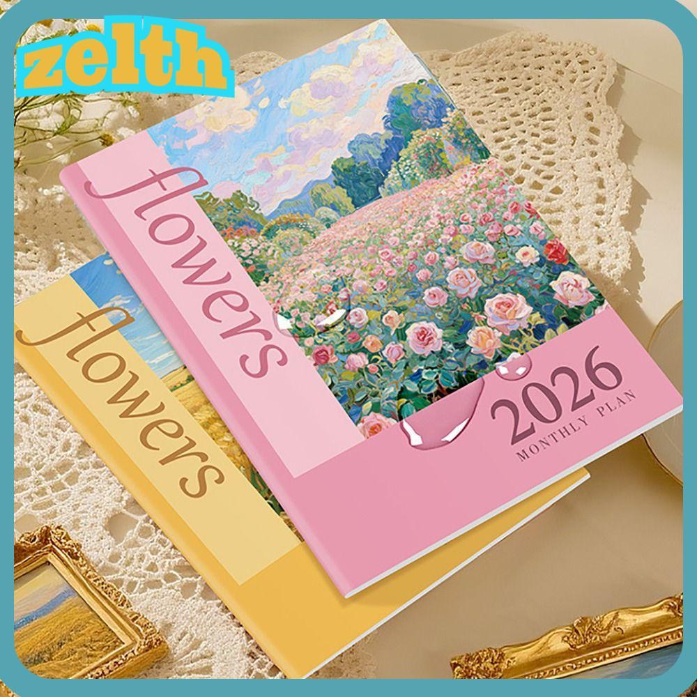 ZELTH 2026 Schedules Notebook, A4 A5 สมุดบันทึกวางแผนประสิทธิภาพการทํางาน, แผนการเรียนรู้ที่มีประสิทธิภาพ 24 แผ่น Life Check-in Agenda Planner นักเรียน