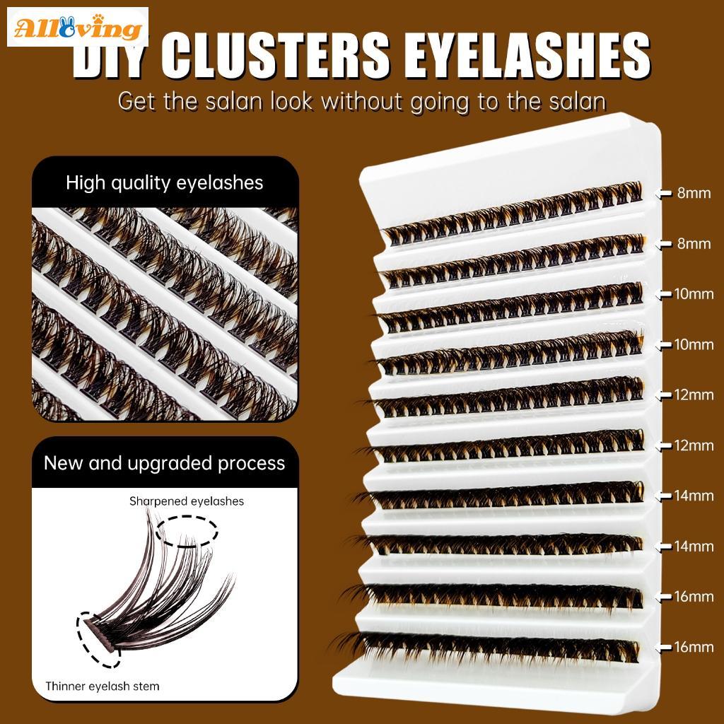 Brown Cluster Lashes 10 แถว 8-16 มม. D Curl - Segmented Personal Volume Eyelash