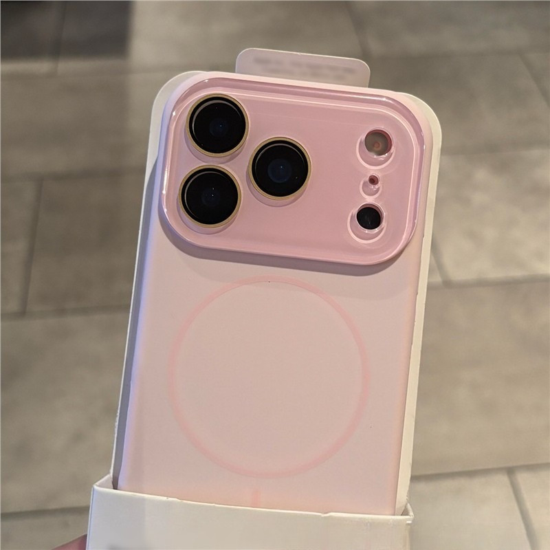 หรูหราคริสตัลเลนส์ซิลิโคนเหลวบางแม่เหล็กสําหรับiPhone 13/14/15/16/17 Pro Max | กันกระแทกและป้องกันกล้องฝาหลังแบบนุ่ม