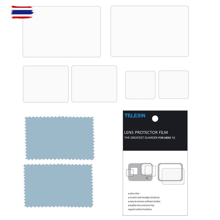 ฟิล์มรอย Gopro 13 TELESIN Protective TPU รอย เลนส์ + จอ LCD TPU film Gopro13 ฟิล์มกันรอย