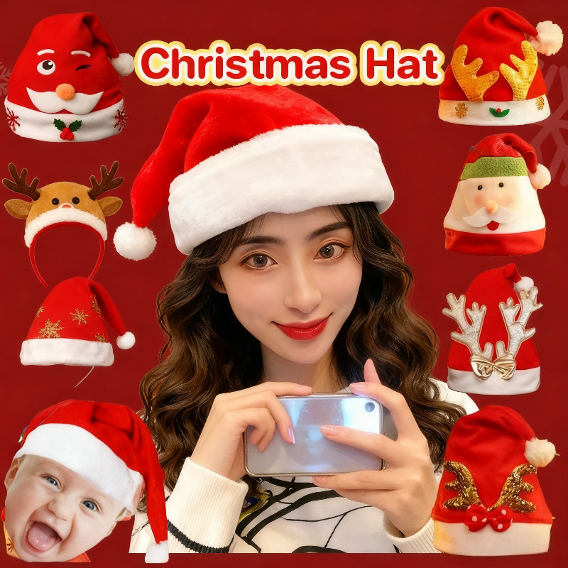 Christmas Hat หมวกซานต้า หมวกคริสต์มาส สวยงามน่ารัก มีทั้งขนาดเด็กและผู้ใหญ่ ใช้งานง่าย ทันสมัย