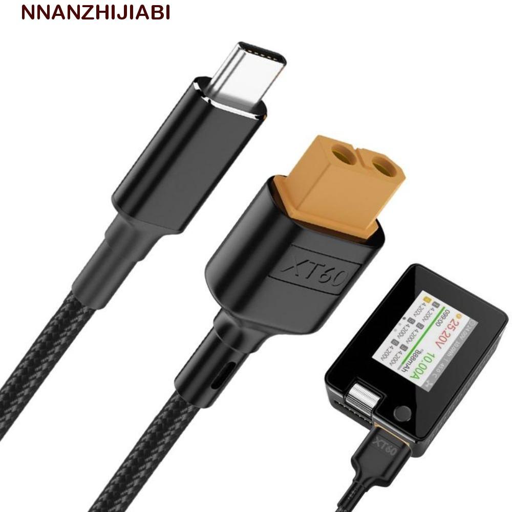 NANZHIJIABI XT60 To Type-C Adapter Cable, Adapter Wire PD2.0/QC2.0 XT60 To Type-C Fast Charging Cable, SC100 Protocol 100W 50cm/1m USB-C To XT60 สายชาร์จ