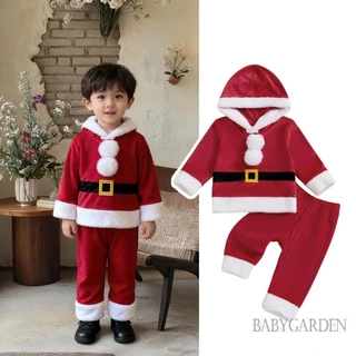 ชุดเด็กทารกดRESS UP ASซานตาคลอส แขนยาวพร้อมเสื้อกันหนาวและกางเกง สำหรับเทศกาลคริสต์มาส