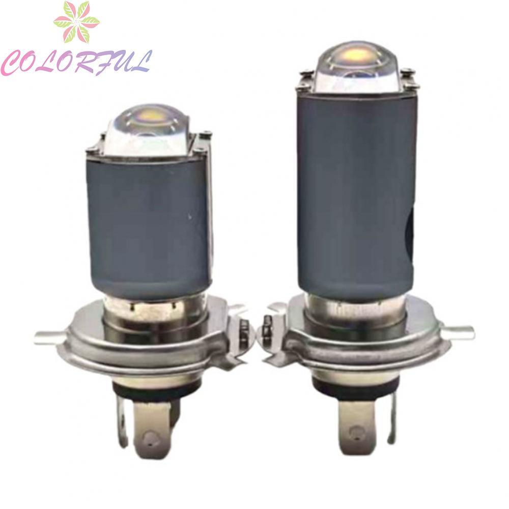 ไฟหน้า LED H4 รถจักรยานยนต์ Dual Color High Low Beam ทนทาน 50000 ชั่วโมง Lifespan