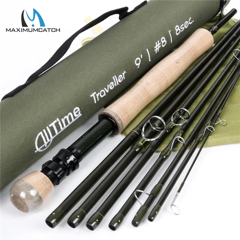 Must-Have Maximumcatch Alltime 8pc Travel Fly Fishing Rod 5wt/6wt/8wt 9ft Pure 30t คาร์บอนไฟเบอร์ Fa