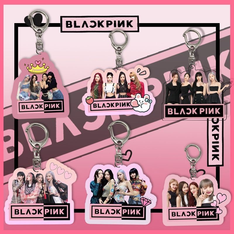 ชุดพวงกุญแจ BLACKPINK - Lisa Jennie Rosé Jisoo Photo Card Holder, พัดลมสไตล์อย่างเป็นทางการรองรับสิน