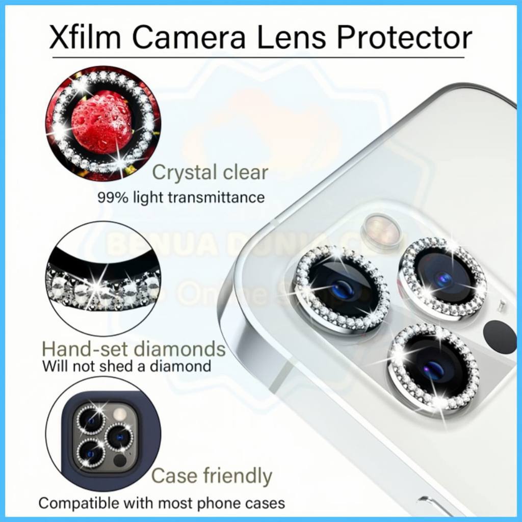 TEMPERED GLASS RING CAMERA DIAMOND - วงแหวนป้องกันกล้องสําหรับ XIAOMI MI 14T 14T PRO POCO C65 C71 C7