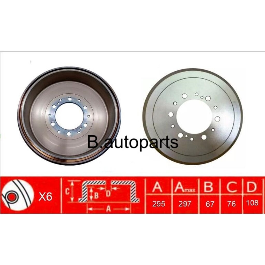 จานเบรคหลัง TOYOTA VIGO 2WD 4X2 ยกสูง 4WD 4X4 REVO 2WD 4X2 ยกสูง 4WD 4X4 FORTUNER 2005-2015 /คู่