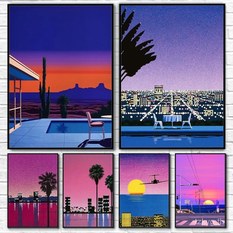 ภาพประกอบย้อนยุค H-Hiroshi Nagai โปสเตอร์ Wall art พิมพ์ศิลปะเหมาะสําหรับห้องนั่งเล่นห้องนอนบาร์ par