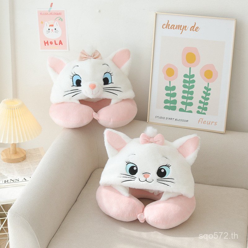 ตุ๊กตานักเรียนคลุมด้วยผ้าหมอนงีบคลุมด้วยผ้าคอหมอนเครื่องบินรถคอหมอนรูปตัวยูหมอนเดินทางแมรี่แมวขายส่ง