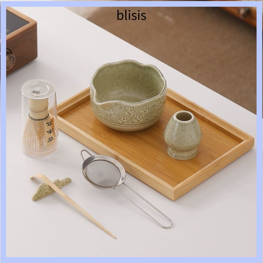 Japanese Matcha Tea Set 6-Piece Initial Letter Matcha Bowl Set With Whisk Sifter Matcha Accessories 