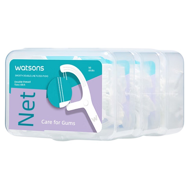 dental floss ไหมขัดฟัน Watsons Smooth Double Floss Stick Deep Clean Care ไหมขัดฟันละเอียดพิเศษ ทําคว