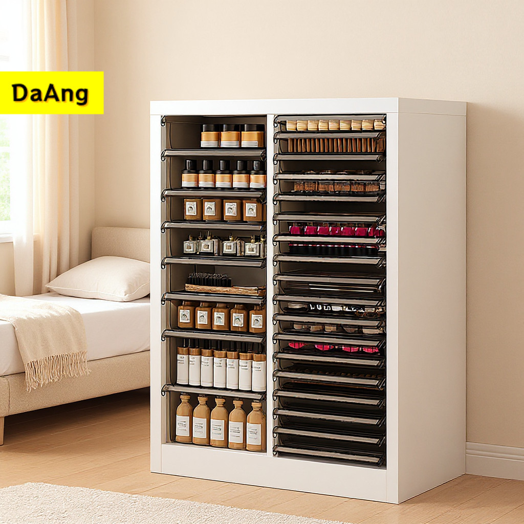 ตู้เก็บของร้านทำเล็บ ตู้เก็บของยาทาเล็บหลายชั้น ยาทาเล็บเจล และผลิตภัณฑ์ดูแลผิว ตู้เอกสาร