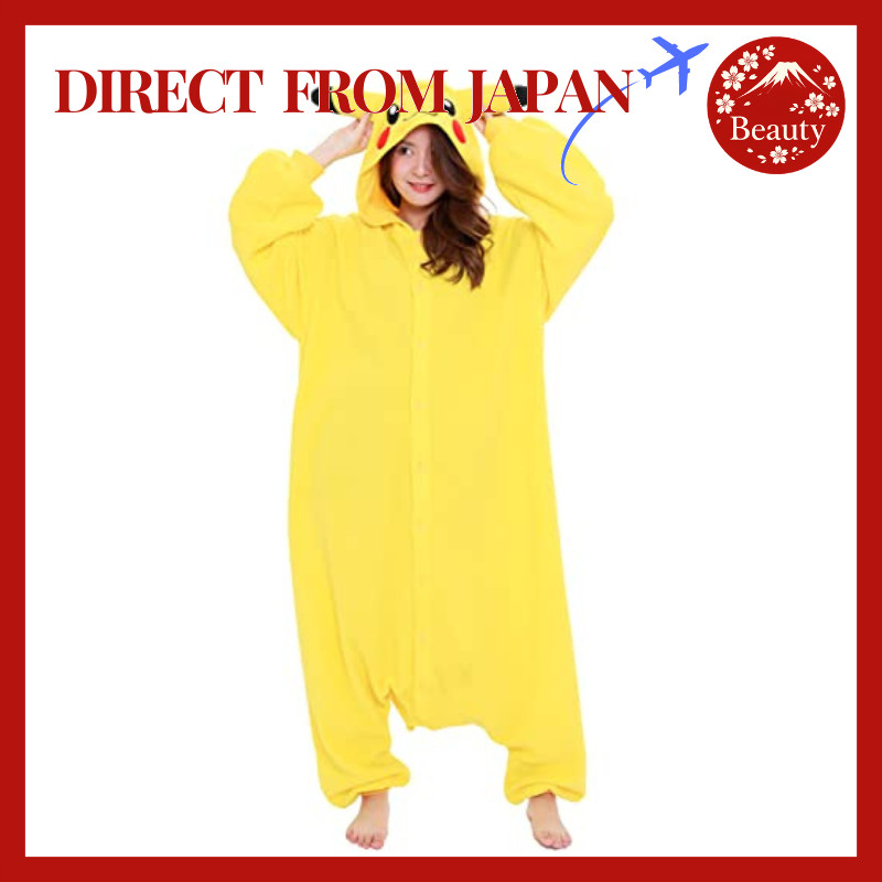 Pokémon Pikachu Fleece Onesie Adult Free Size Cosplay Pajamas Costume【Direct From Japan】
