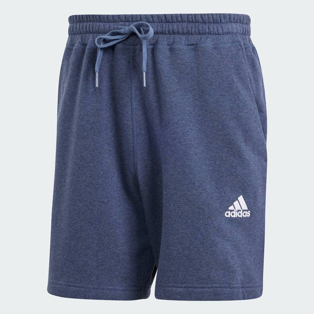 adidas ไลฟ์สไตล์ กางเกงขาสั้นผ้าเมแลงจ์ Seasonal Essentials ผู้ชาย สีน้ำเงิน IN7124
