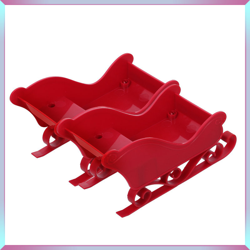 🎄🎅พร้อมสต็อก 2 ชิ้นตกแต่งคริสต์มาสตกแต่งเลื่อนตารางเครื่องประดับ 13.00X6.50X5.20 ซม.สีแดง huichuanz