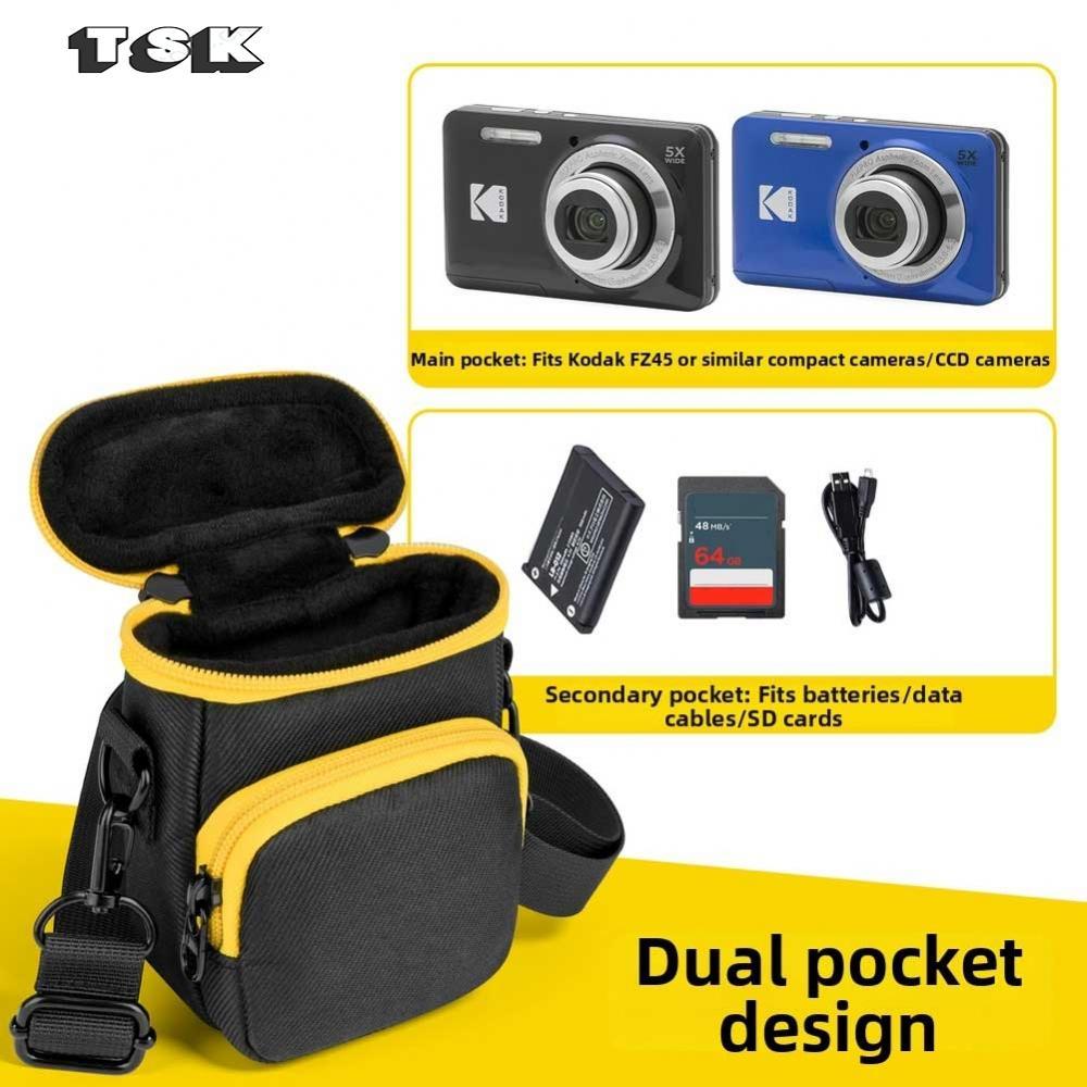 สําหรับ Kodak PIXPRO FZ55 FZ45 FZ43 กระเป๋าเดินทางแบบแข็งพร้อมสายสะพายไหล่ไนลอนสีดํา
