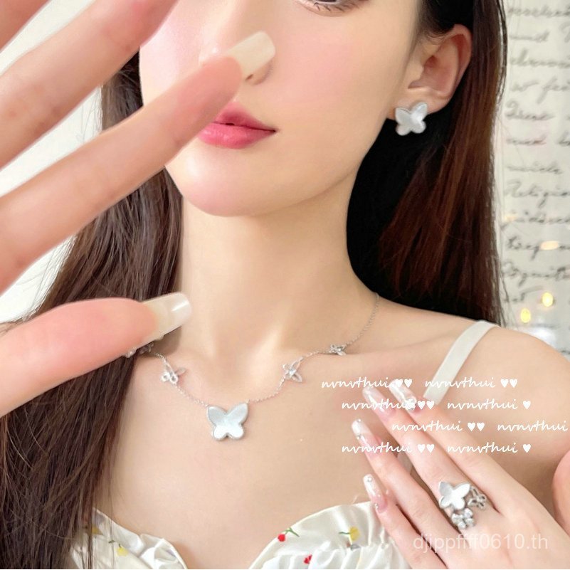 สร้อยคอและแหวน ชุปผสมRiver Fritillary ฝังทอง 18K ออกแบบอัญมณีอเมริกันแบบผีเสื้อ พร้อมลายละเอียดพิเศษ