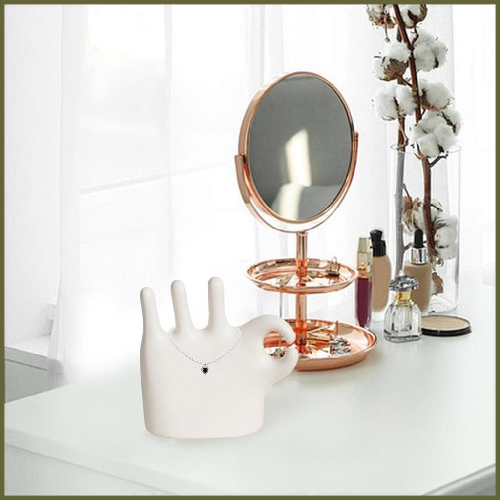 Hand Figurine OK Gesture Hand สร้อยคอขาตั้งบทคัดย่อเซรามิคนิ้วมือ Figurine แหวนสําหรับโต๊ะหน้าแรก ch