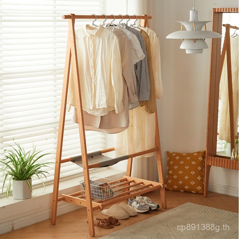 ห้องนอน Creative แขวนมัลติฟังก์ชั่ Nordic Coat Rack Log ไม้เนื้อแข็งชั้นแขวน Cherry ไม้ขนาดเล็ก K0N7