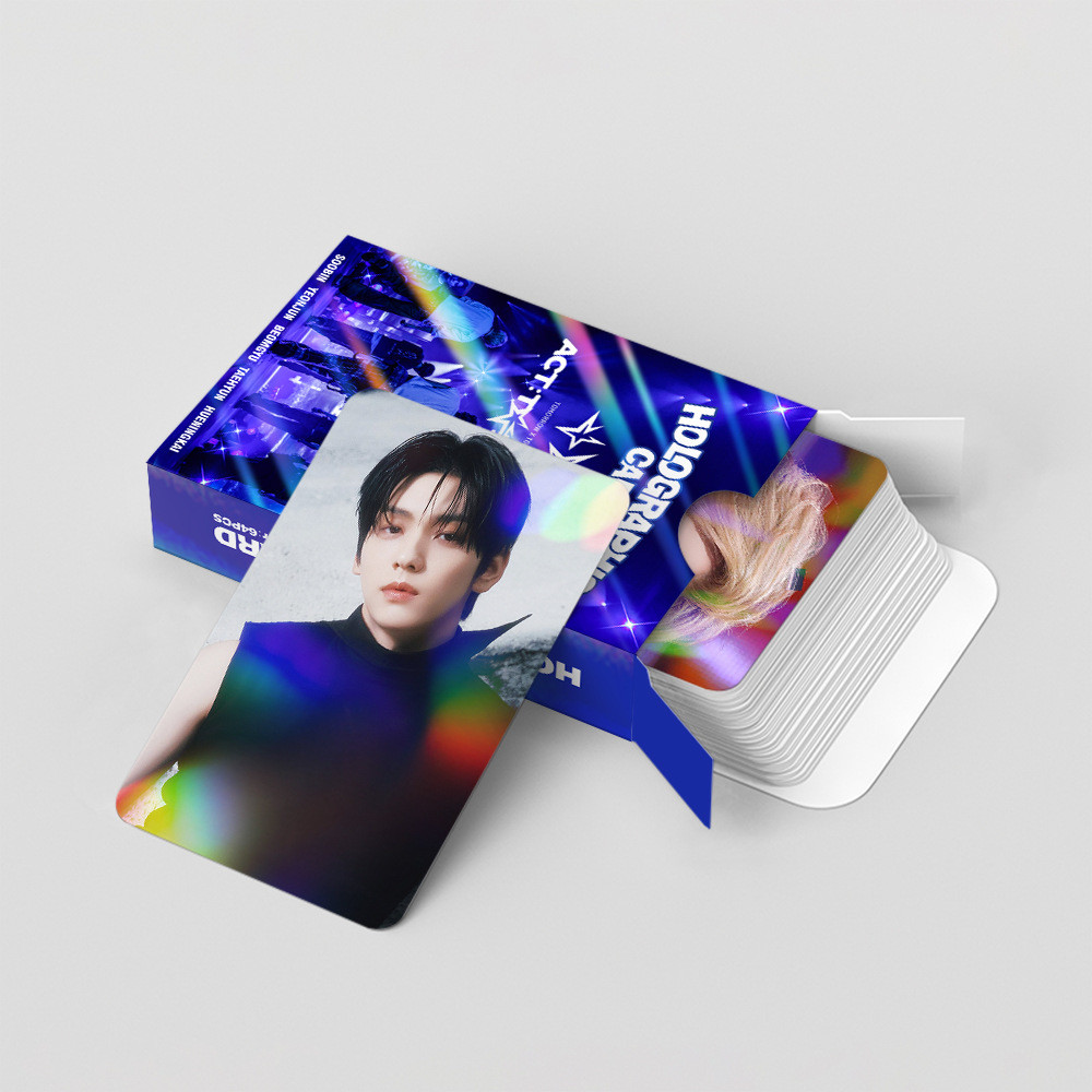 124pcs ACT TOMORROW ATEEZ ขี้เถ้าเลเซอร์แสงโฮโลแกรม Lomo การ์ด GOT7 Jackson Wang Photocards YOI Karm