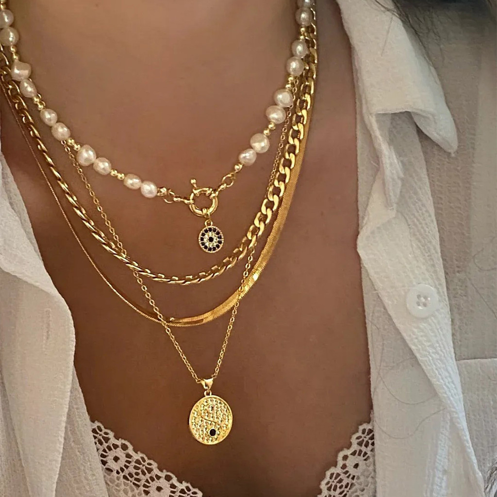 สร้อยคลาฟฟิเคิล Devil's Eye สไตล์ Hip-Hop สร้อยคอแท็กกลม