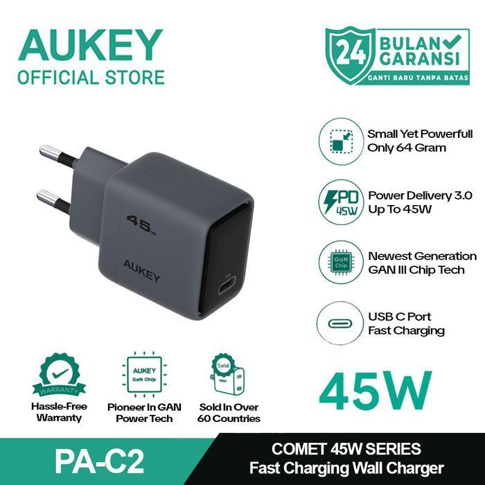 AUKEY PA-C2 Charger Comet 45W Series Type C 45W GAN III PD 3.0 PPS ชาร์จเร็วสุด
