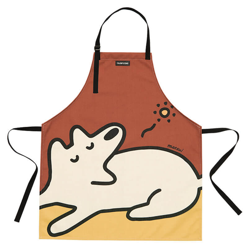 Matsui & Warm Algae ผ้ากันเปื้อนน่ารักผ้าฝ้ายลินิน Oil-Proof ครัวเรือนครัวทําอาหาร Halter คอแขนกุดเอ