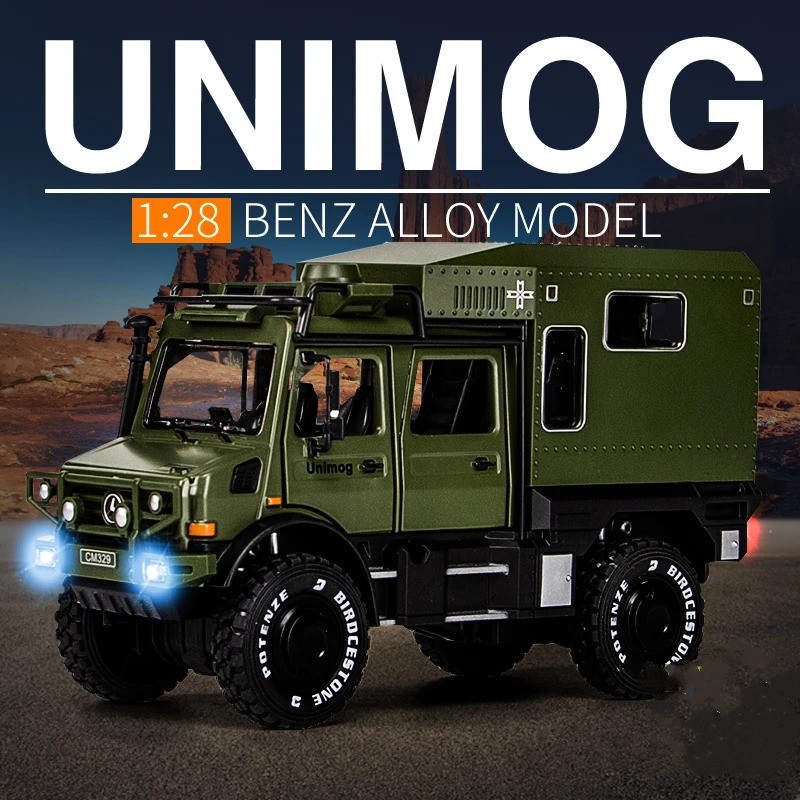 1/28 Unimog U4000 Motorhome Alloy Cross - country Touring Car Model Diecast Metal Toy - road Vehicle