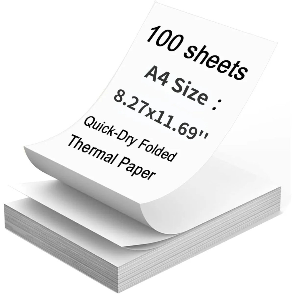กระดาษเครื่องพิมพ์ความร้อน 8.27x11.69 นิ้ว,กระดาษความร้อนขนาด A4 100 ชิ้น,สําหรับ M08f/a40 เครื่องพิ