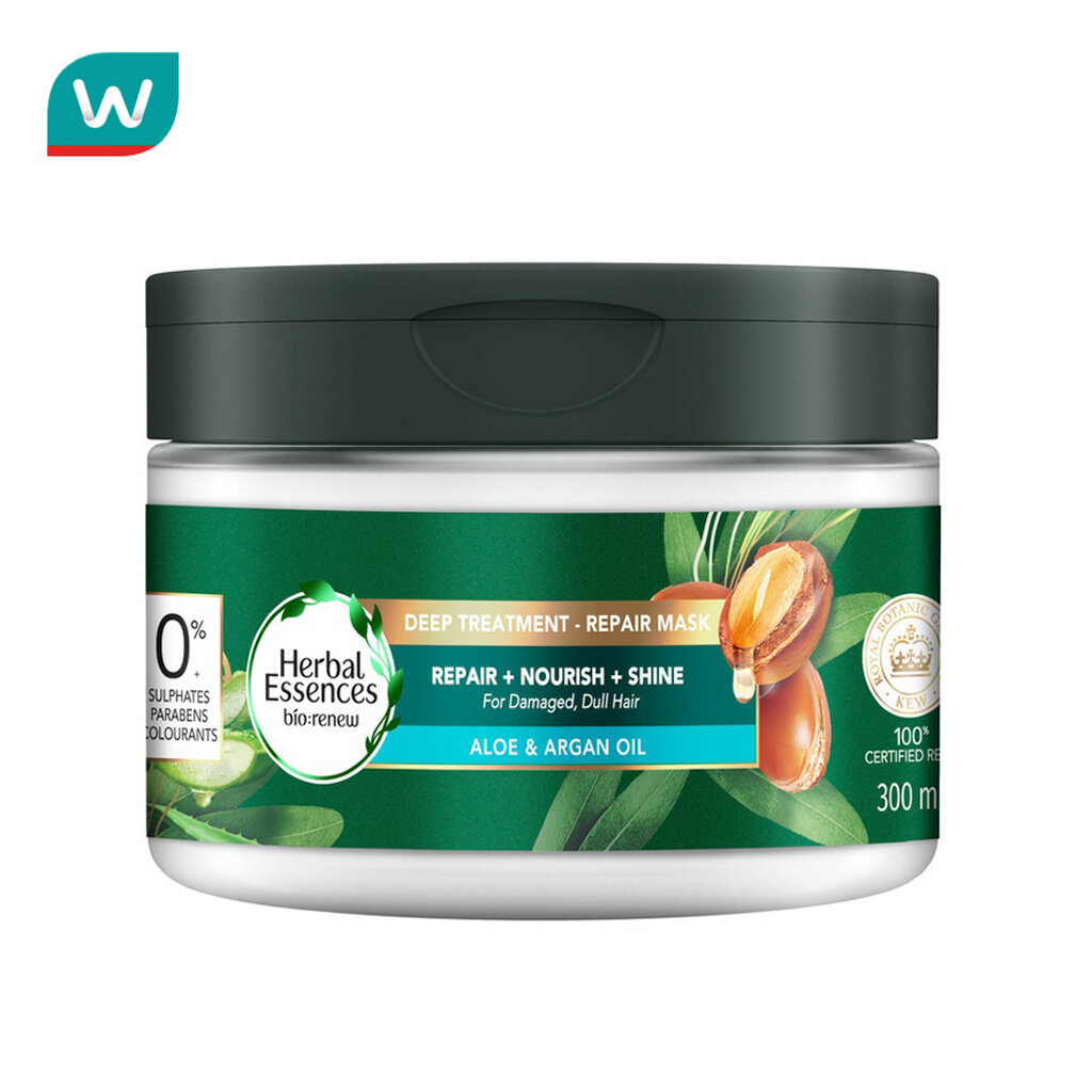 Herbal Essence เฮอร์บัล เอสเซนส์ ทรีทเม้นท์ อโล แอนด์ อาร์แกน ออยล์ รีแพร์ มาส์ก 300 มล.