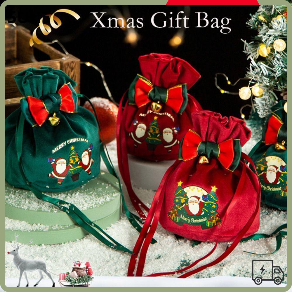 ซูเฮ เชือกรูด ถุงของขวัญ,มนุษย์หิมะตกแต่งบ้านถุงของขวัญคริสต์มาส,ปีพรรคของขวัญซานตาคลอสกระสอบกํามะหยี่ขนมถุงเก็บต้นคริสต์มาส