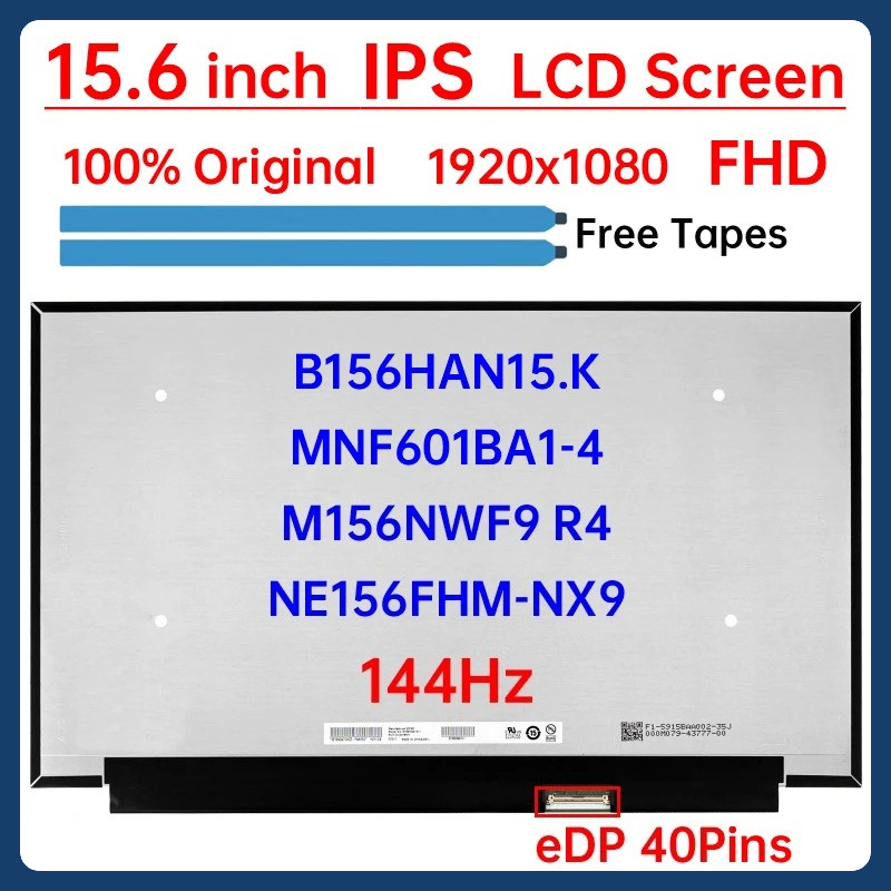 หน้าจอ LCD 15.6" 144Hz NE156FHM-NX9 B156HAN15.K M156NWF9 R4 MNF601BA1-4 สําหรับ Lenovo LOQ 15AHP10 L