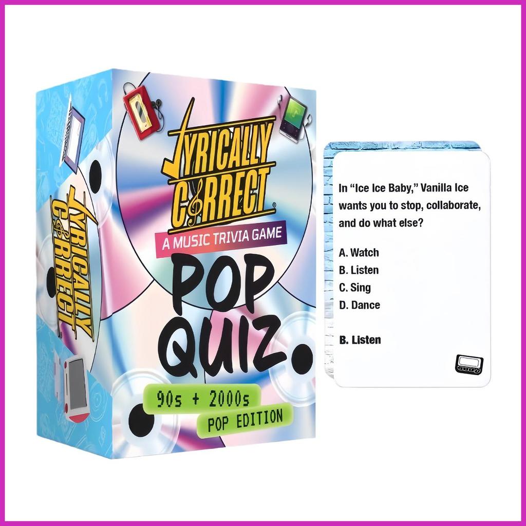 สําหรับแก้ไขเนื้อเพลง 90s และ 2000s การ์ดเกมการ์ด trivia ร้องเพลงหรือเครื่องดื่มการ์ดเกม 90s Interac