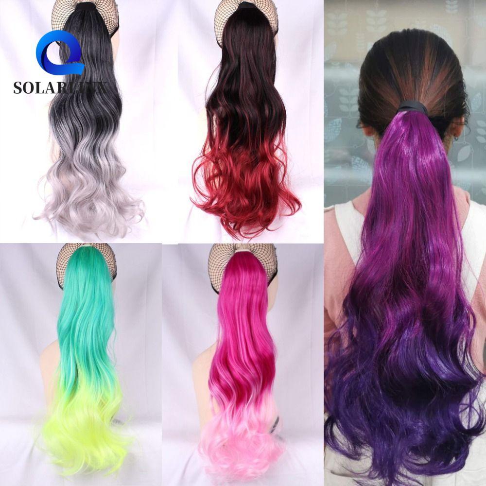 ผมหางม้าสังเคราะห์ Ombre พร้อมเส้นใยทนความร้อน สำหรับคอสเพลย์และงานปาร์ตี้