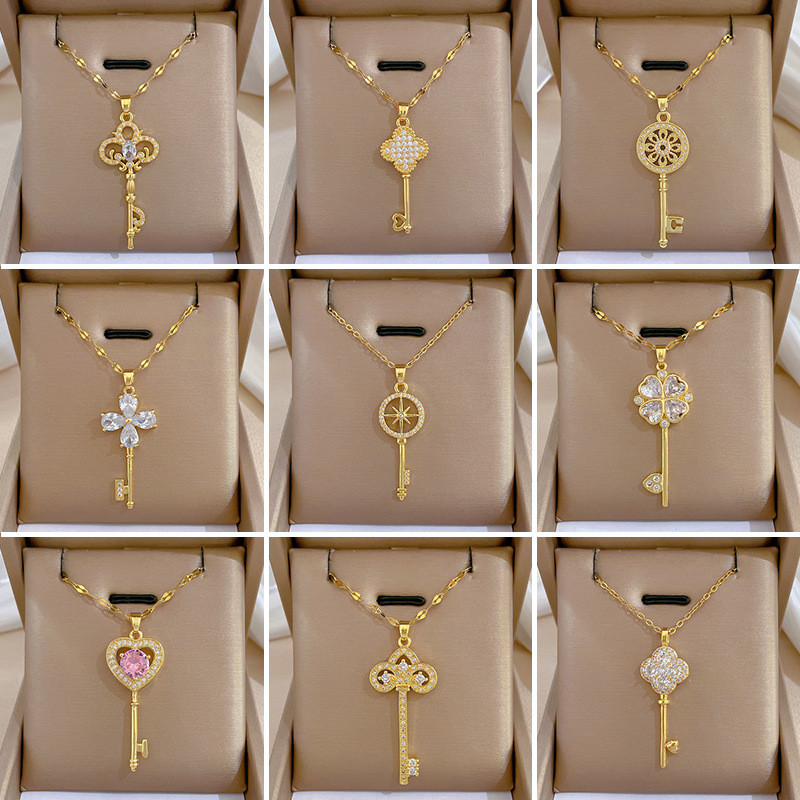 [Shopee เท่านั้น] สร้อยคอโชค สร้อยคอกุญแจ สําหรับผู้หญิง ดีไซน์พิเศษ ของขวัญแฟนสาว