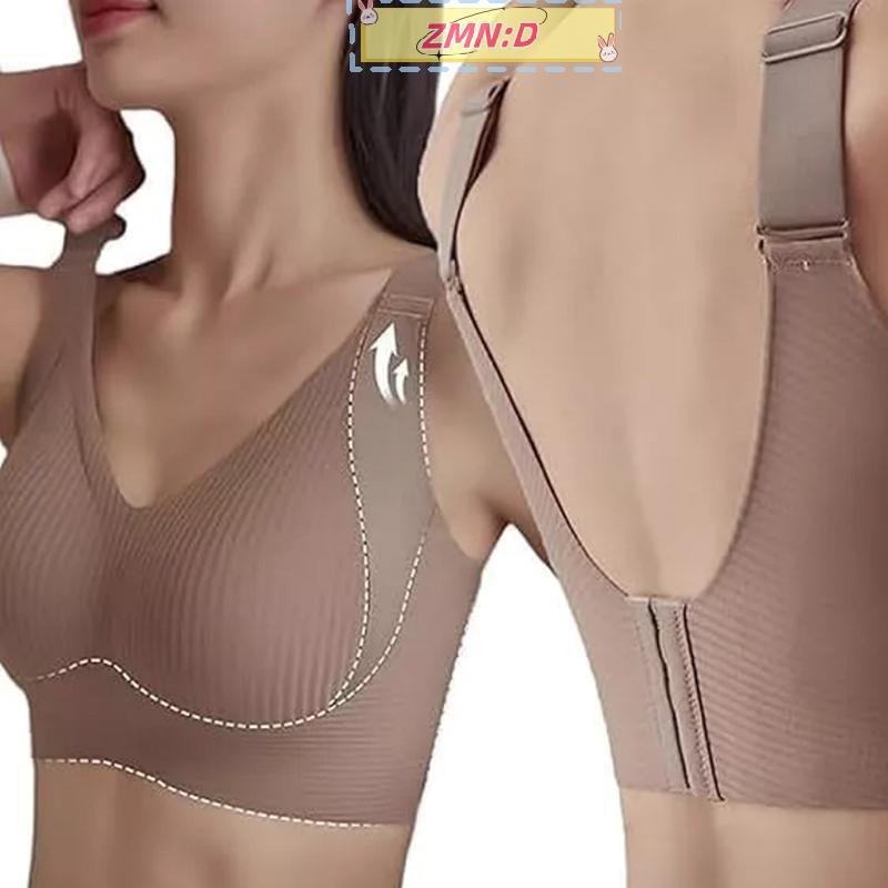 ZMN:D 2025 ชุดชั้นในสตรีไม่มีรอยต่อสไตล์บางหน้าอกใหญ่หน้าอกเล็กปราศจากลวด Plus ขนาดชุดชั้นในแบบถอดได