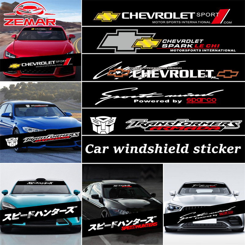 Chevrolet รถด้านหน้าด้านหลังสติกเกอร์กระจกรถยนต์ Decal แบนเนอร์กันน้ําบังแดดสําหรับ Chevrolet Captiva C140 Spark Cruze Sonic Trailblazer Colorado